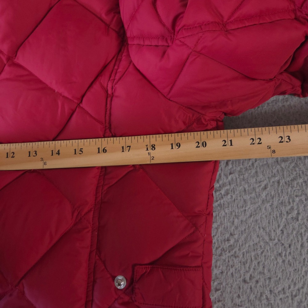 Eddie Bauer Jacket Womens L Red Puffer Diamond Quilted 700 Fill Power Goose Down - Picture 11 of 12